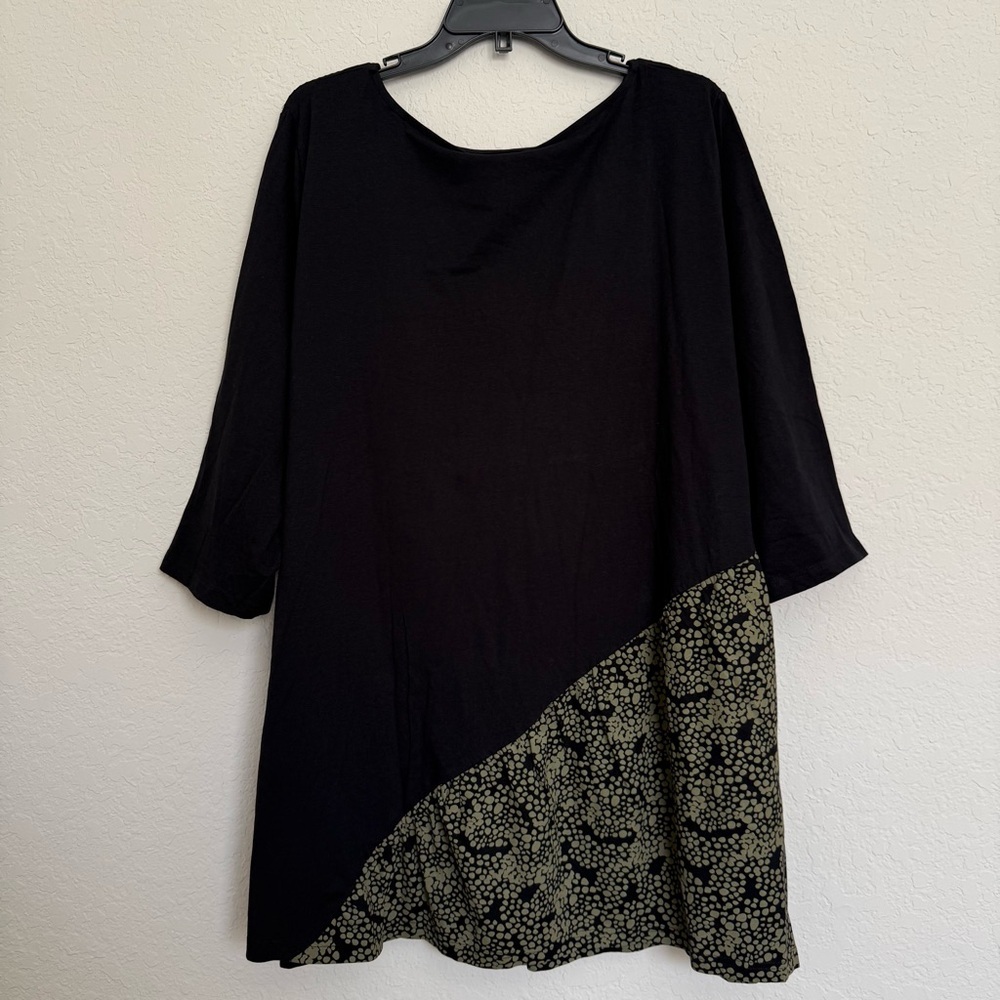 NWT Pure by Ulla Popken Eco Cotton Patchwork Style Knit Tunic Top Plus Sz 24/26 - Picture 4 of 9